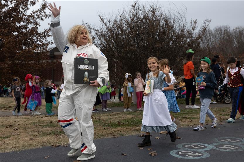 Students at Walnut Grove Elementary participate in a Book Character Parade